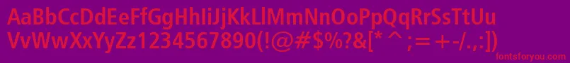 Humanist777BoldCondensedBt Font – Red Fonts on Purple Background