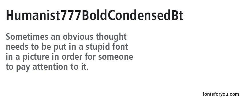 Review of the Humanist777BoldCondensedBt Font