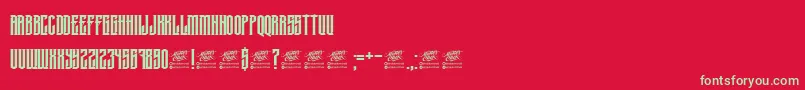 McfKrechet Font – Green Fonts on Red Background