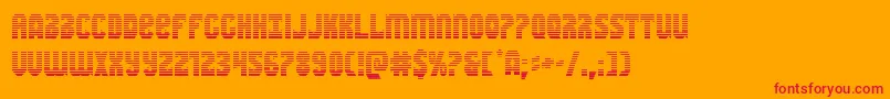 Warnationgrad-Schriftart – Rote Schriften auf orangefarbenem Hintergrund