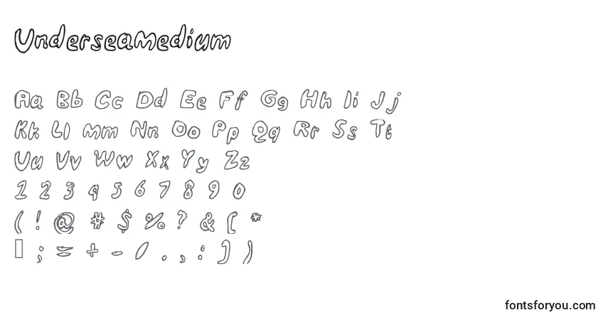 Czcionka UnderseaMedium – alfabet, cyfry, specjalne znaki