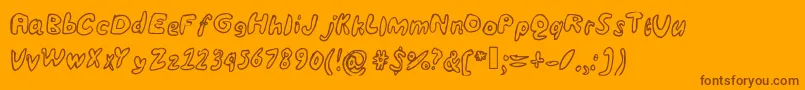 UnderseaMedium-Schriftart – Braune Schriften auf orangefarbenem Hintergrund