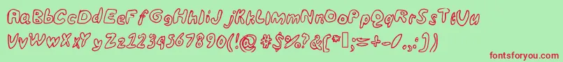 UnderseaMedium-Schriftart – Rote Schriften auf grünem Hintergrund