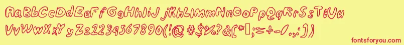 UnderseaMedium Font – Red Fonts on Yellow Background