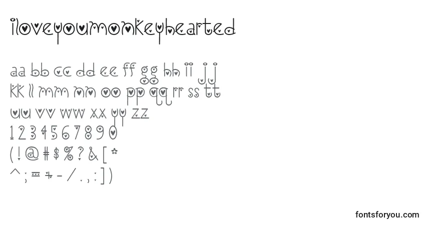 Шрифт ILoveYouMonkeyHearted – алфавит, цифры, специальные символы