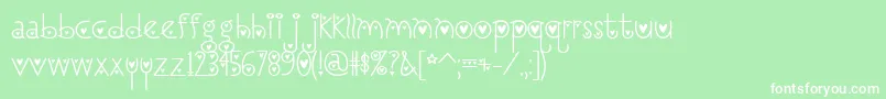 ILoveYouMonkeyHearted Font – White Fonts on Green Background