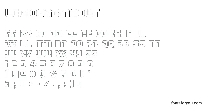 Шрифт Legiosabinaout – алфавит, цифры, специальные символы