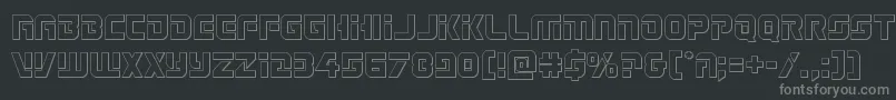 Legiosabinaout Font – Gray Fonts on Black Background