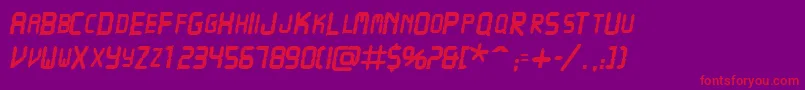 VcrscapssskBoldItalic Font – Red Fonts on Purple Background