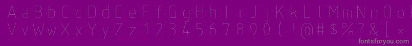 Isoct-Schriftart – Graue Schriften auf violettem Hintergrund