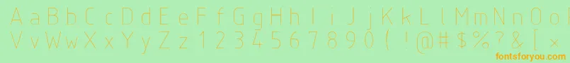 Isoct Font – Orange Fonts on Green Background