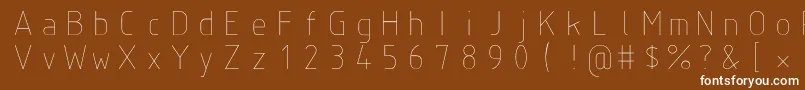 Isoct-fontti – valkoiset fontit ruskealla taustalla