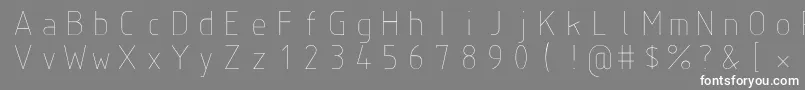 フォントIsoct – 灰色の背景に白い文字