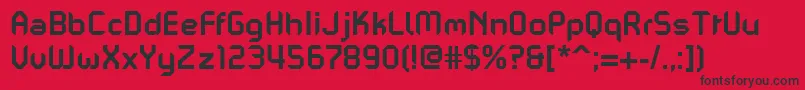 PfmechanicaaproBold-Schriftart – Schwarze Schriften auf rotem Hintergrund