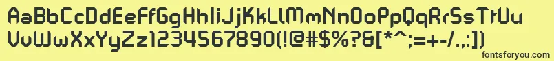 PfmechanicaaproBold Font – Black Fonts on Yellow Background