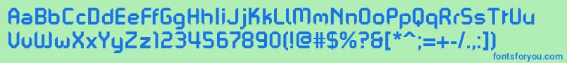 PfmechanicaaproBold Font – Blue Fonts on Green Background