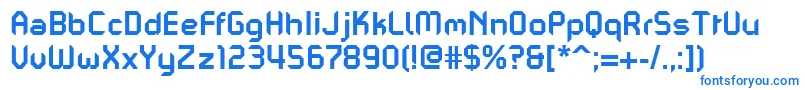 Czcionka PfmechanicaaproBold – niebieskie czcionki
