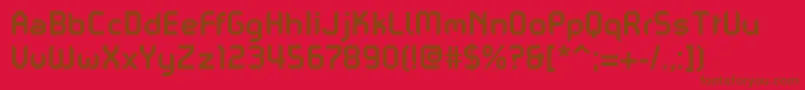 PfmechanicaaproBold-Schriftart – Braune Schriften auf rotem Hintergrund