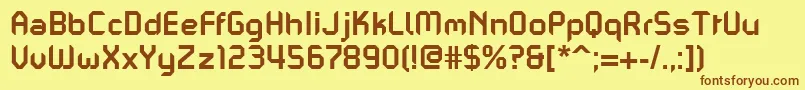 Шрифт PfmechanicaaproBold – коричневые шрифты на жёлтом фоне