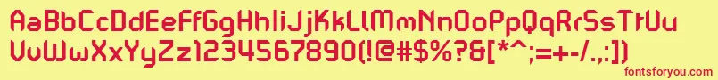 Шрифт PfmechanicaaproBold – красные шрифты на жёлтом фоне
