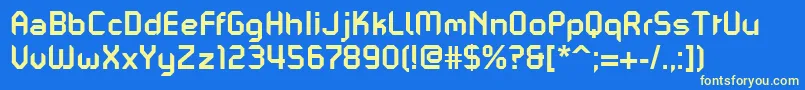 PfmechanicaaproBold Font – Yellow Fonts on Blue Background