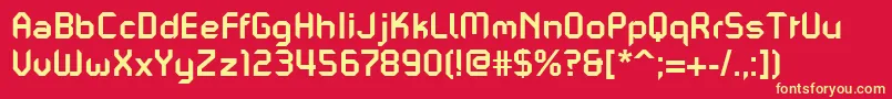 PfmechanicaaproBold Font – Yellow Fonts on Red Background