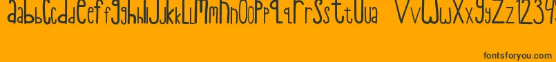 Juni2009-Schriftart – Schwarze Schriften auf orangefarbenem Hintergrund