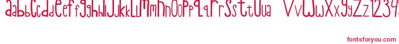 Juni2009 Font – Red Fonts on White Background