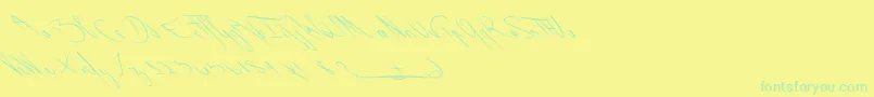 フォントSmokeTheWorld – 黄色い背景に緑の文字