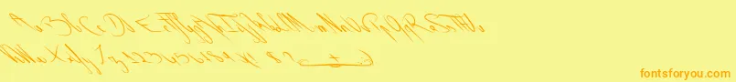 SmokeTheWorld-Schriftart – Orangefarbene Schriften auf gelbem Hintergrund