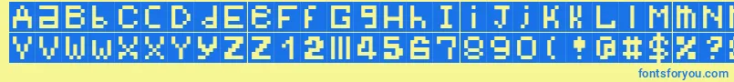 Bitmap Font – Blue Fonts on Yellow Background