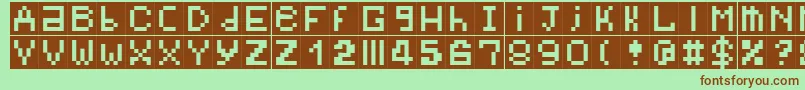 Bitmap Font – Brown Fonts on Green Background