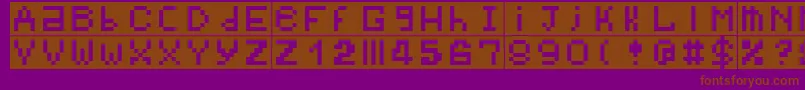 Bitmap Font – Brown Fonts on Purple Background