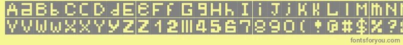 Bitmap Font – Gray Fonts on Yellow Background