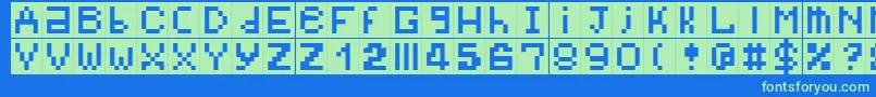 Bitmap Font – Green Fonts on Blue Background