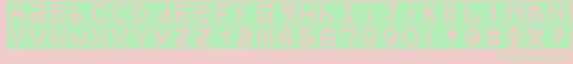 Bitmap Font – Green Fonts on Pink Background