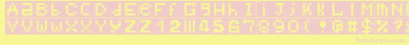 Bitmap Font – Pink Fonts on Yellow Background