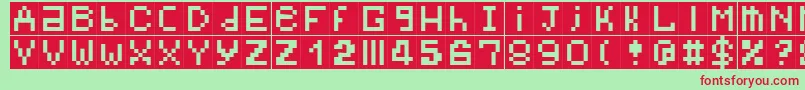 Bitmap Font – Red Fonts on Green Background