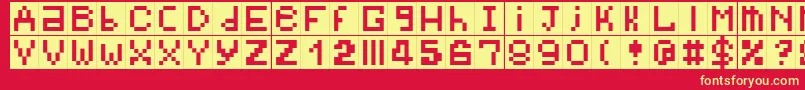 Bitmap Font – Yellow Fonts on Red Background