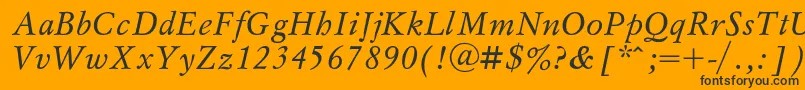 MyslItalic Font – Black Fonts on Orange Background