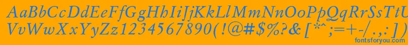 MyslItalic Font – Blue Fonts on Orange Background