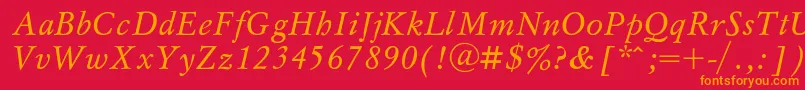 MyslItalic Font – Orange Fonts on Red Background