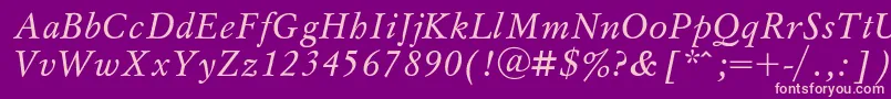 MyslItalic Font – Pink Fonts on Purple Background