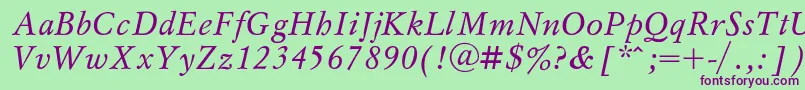 MyslItalic Font – Purple Fonts on Green Background