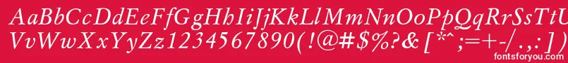 MyslItalic Font – White Fonts on Red Background