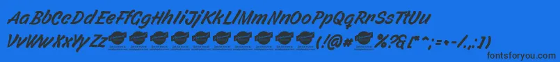 FilbertcolorPersonaluse Font – Black Fonts on Blue Background