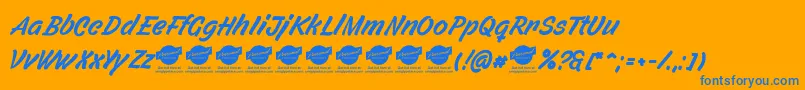 FilbertcolorPersonaluse Font – Blue Fonts on Orange Background