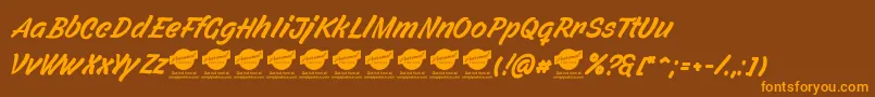 FilbertcolorPersonaluse Font – Orange Fonts on Brown Background