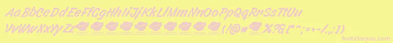 FilbertcolorPersonaluse Font – Pink Fonts on Yellow Background