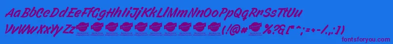 FilbertcolorPersonaluse Font – Purple Fonts on Blue Background